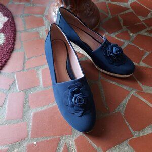 TARYN ROSE Women's Ynez Espadrille Wedge In Navy Fabric